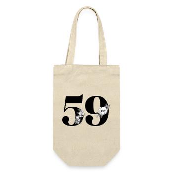 Number 59 Black Floral - 59th Floral Birthday - Gift Bag for Bottles - nature - Front
