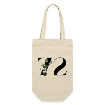 Nummer 72 Blumengrün - 72. Blumengeburtstag - Geschenkbeutel für Flaschen - Natur - Vorne