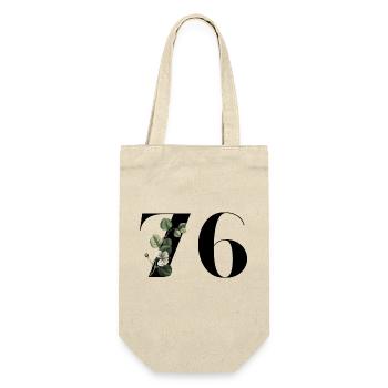 Numéro 76 floral vert - 76e anniversaire floral - Sac à bouteille - nature - Devant