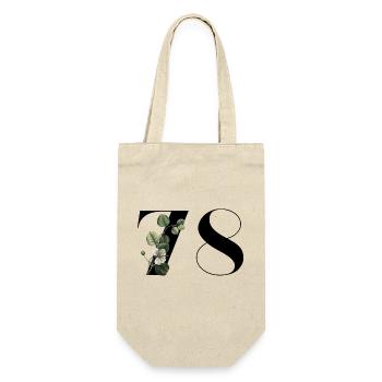 Number 78 Floral Green - 78th Floral Birthday - Gift Bag for Bottles - nature - Front