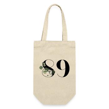 Number 89 Floral Green - 89th Floral Birthday - Gift Bag for Bottles - nature - Front