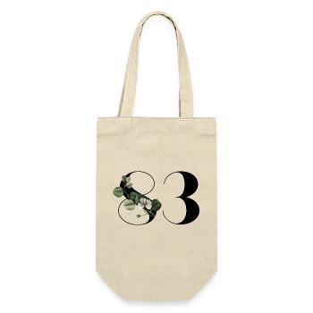 Nummer 83 Blumengrün - 83. Blumengeburtstag - Geschenkbeutel für Flaschen - Natur - Vorne