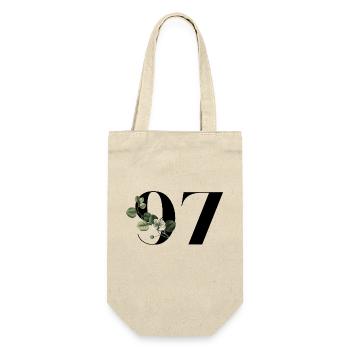 Number 97 Floral Green - 97th Birthday Floral - Gift Bag for Bottles - nature - Front