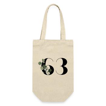 Numéro 63 floral vert - 63e anniversaire floral - Sac à bouteille - nature - Devant