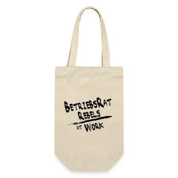 Betriebsrat Rebels schwarz für weissen Hintergrund - Geschenkbeutel für Flaschen - Natur - Vorne