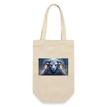 Niedliche mürrische griesgrämige Tiere - Schafe - Geschenkbeutel für Flaschen - Natur - Vorne