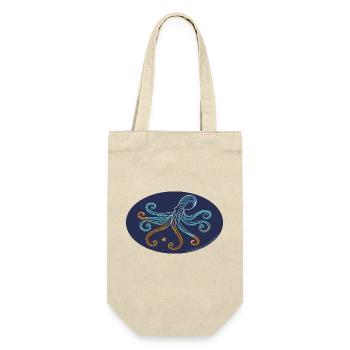 Stilisierte mediterrane Oktopus-Illustration - Geschenkbeutel für Flaschen - Natur - Vorne