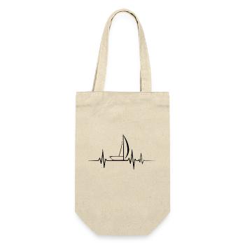 Segelboot Heartbeat Segelboot - Geschenkbeutel für Flaschen - Natur - Vorne