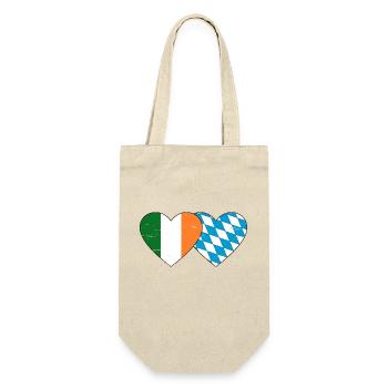 Ireland Bavaria Flag Heart used - Gift Bag for Bottles - nature - Front