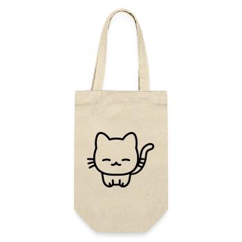 Katze - Geschenkbeutel für Flaschen - Natur - Vorne