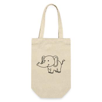 elefant - Geschenkbeutel für Flaschen - Natur - Vorne