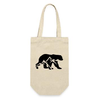 Brown Bear Silhouette Mountains - Gift Bag for Bottles - nature - Front