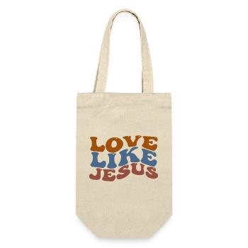 Love Like Jesus - Geschenkbeutel für Flaschen - Natur - Vorne