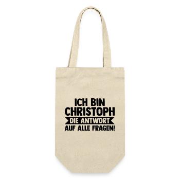 First name Chris Christoph - Gift Bag for Bottles - nature - Front