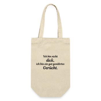Ich bin nicht dick - Geschenkbeutel für Flaschen - Natur - Vorne