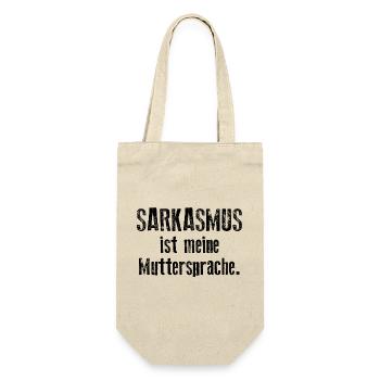 Sarkasmus ist meine Muttersprache - Geschenkbeutel für Flaschen - Natur - Vorne