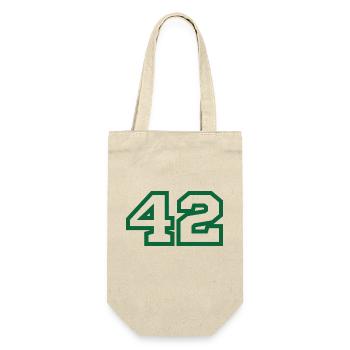 Nummer 42 green sport - Geschenkbeutel für Flaschen - Natur - Vorne