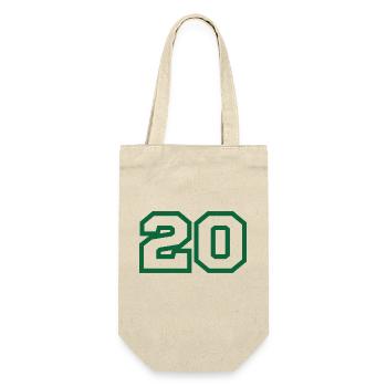 Nummer 20 grüner Sport - Geschenkbeutel für Flaschen - Natur - Vorne
