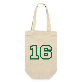 Nummer 16 grüner Sport - Geschenkbeutel für Flaschen - Natur - Vorne