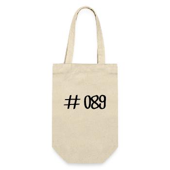 #089 - 089 Vorwahl München Telefon telefonieren - Geschenkbeutel für Flaschen - Natur - Vorne