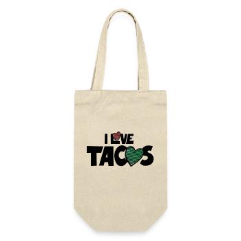 Ich liebe Tacos - Geschenkbeutel für Flaschen - Natur - Vorne