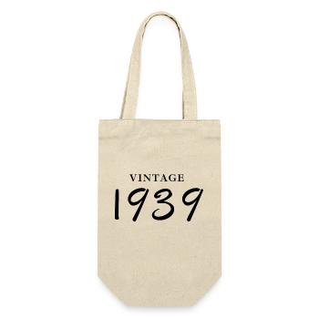 Jahrgang 1939 - Geschenkidee zum Geburtstag - Geschenkbeutel für Flaschen - Natur - Vorne
