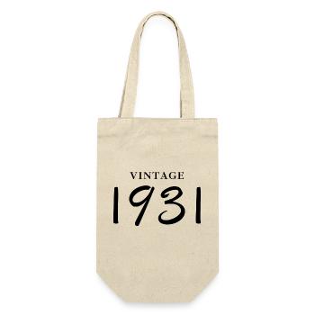Jahrgang 1931 - Geschenkidee zum Geburtstag - Geschenkbeutel für Flaschen - Natur - Vorne