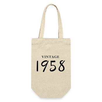 Jahrgang 1958 - Geschenkidee zum Geburtstag - Geschenkbeutel für Flaschen - Natur - Vorne