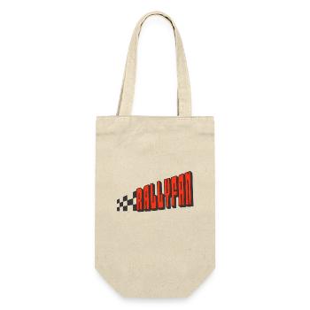 Rallyefan - rot schwarz - Geschenkbeutel für Flaschen - Natur - Vorne
