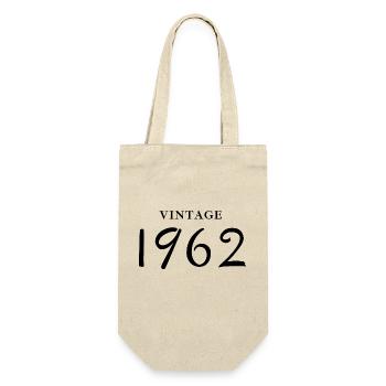 Jahrgang 1962 - Geschenkidee zum Geburtstag - Geschenkbeutel für Flaschen - Natur - Vorne