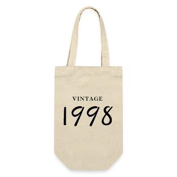 Jahrgang 1998 - Geschenkidee zum Geburtstag - Geschenkbeutel für Flaschen - Natur - Vorne