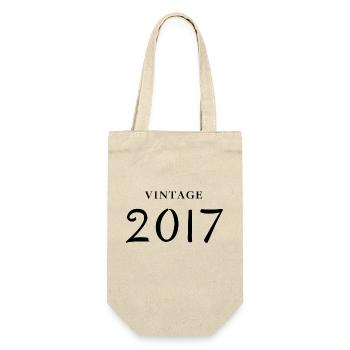 Jahrgang 2017 - Geschenkidee zum Jubiläum - Geschenkbeutel für Flaschen - Natur - Vorne