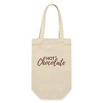 Hot Chocolate Schriftzug – Heiße Schokolade - Geschenkbeutel für Flaschen - Natur - Vorne