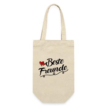 beste freunde - Geschenkbeutel für Flaschen - Natur - Vorne