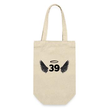 Number 39 Angel - 39th Birthday Wings - Gift Bag for Bottles - nature - Front