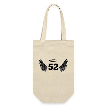 Number 52 Angel - 52nd Birthday Wings - Gift Bag for Bottles - nature - Front