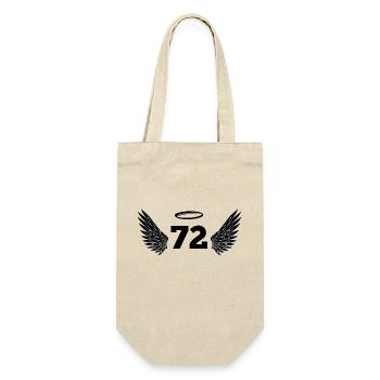 Number 72 Angel - 72nd Birthday Wings - Gift Bag for Bottles - nature - Front