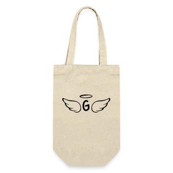 Buchstabe g Engelsflügel - Geschenkbeutel für Flaschen - Natur - Vorne