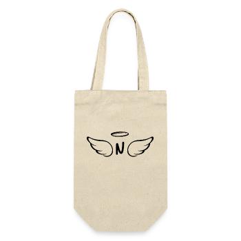Buchstabe n Engelsflügel - Geschenkbeutel für Flaschen - Natur - Vorne