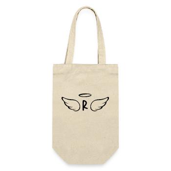 Buchstabe r Engelsflügel - Geschenkbeutel für Flaschen - Natur - Vorne