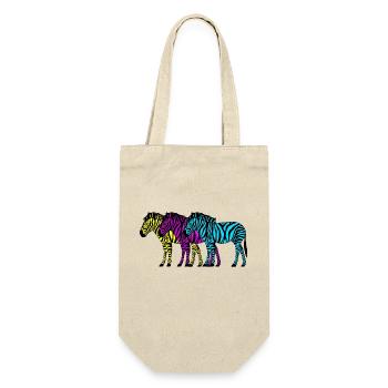 Zebras - Geschenkbeutel für Flaschen - Natur - Vorne