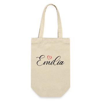emilia name herz - Geschenkbeutel für Flaschen - Natur - Vorne