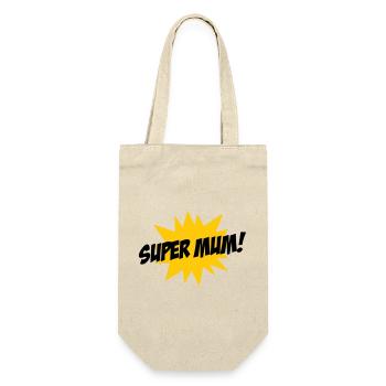 Super Mom - Mother's Day - Gift Bag for Bottles - nature - Front