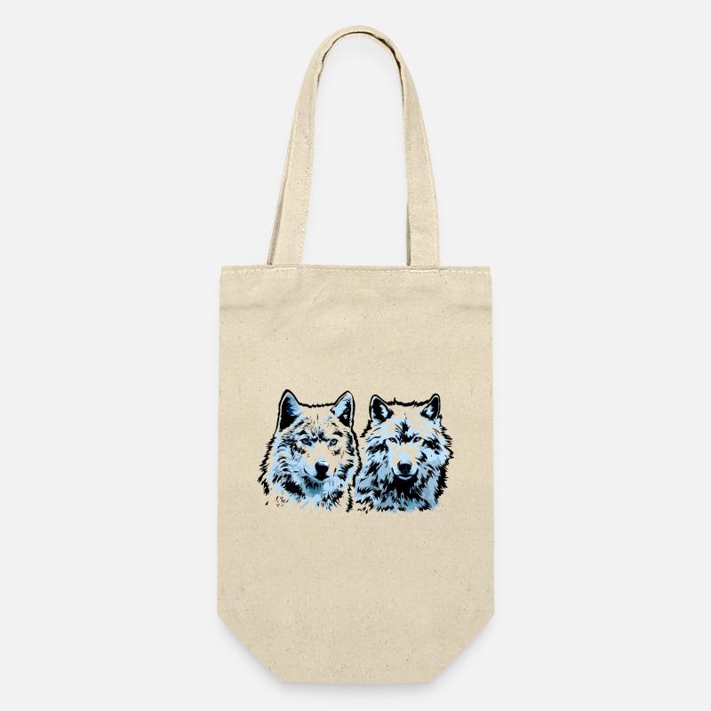 Geri und Freki - Geschenkbeutel für Flaschen - Natur