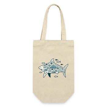 Haifisch - Geschenkbeutel für Flaschen - Natur - Vorne