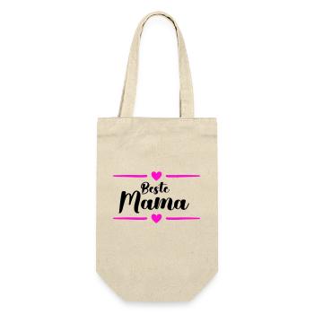 beste mama - Geschenkbeutel für Flaschen - Natur - Vorne