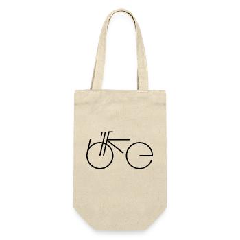 Bike Type black - Geschenkbeutel für Flaschen - Natur - Vorne