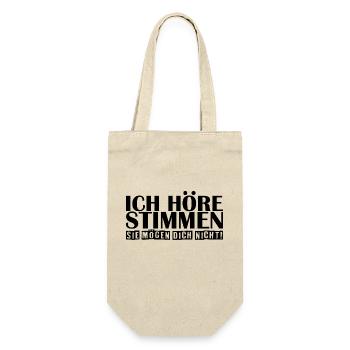 Lustiger Spruch Bild Witzig Humor Geschenkidee - Geschenkbeutel für Flaschen - Natur - Vorne