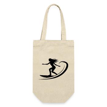 Surfing Girl Drawing - Gift Bag for Bottles - nature - Front
