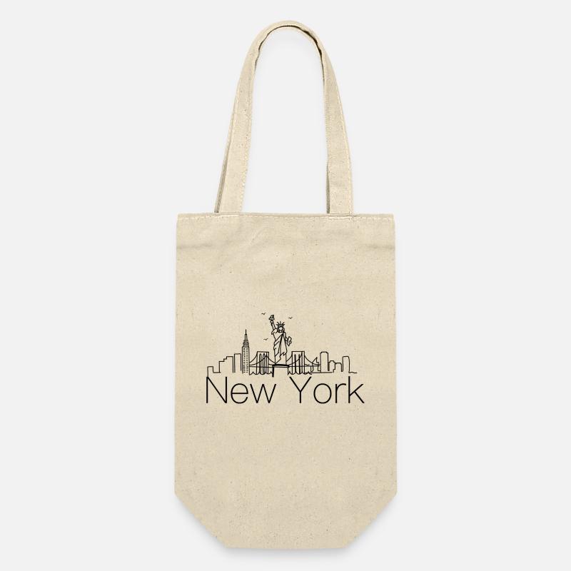 New York Skyline - Geschenkbeutel für Flaschen - Natur